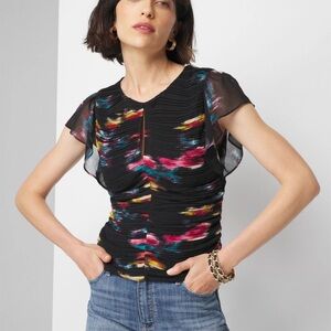 White House Black Market Keyhole Ruched Top
